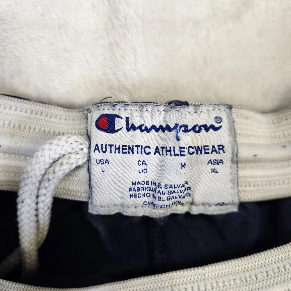 Vintage Champion‎ Navy Blue Jersey Athletic Shorts Mens Large Embroidered Logo